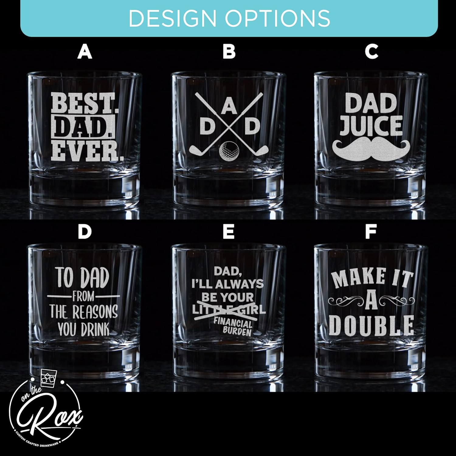 Regalos de whisky para papá, vaso de whisky grabado “Best Dad Ever” de 11 onzas, regalo del día del padre, regalos de cumpleaños para papá de hija,