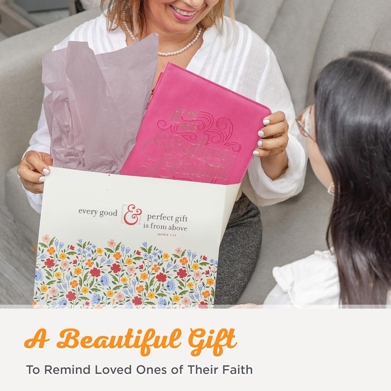 Christian Art Gifts Funda para Biblia de moda para mujer, He Has Made Everything Beautiful Eclesiastés 311, piel sintética rosa, talla M