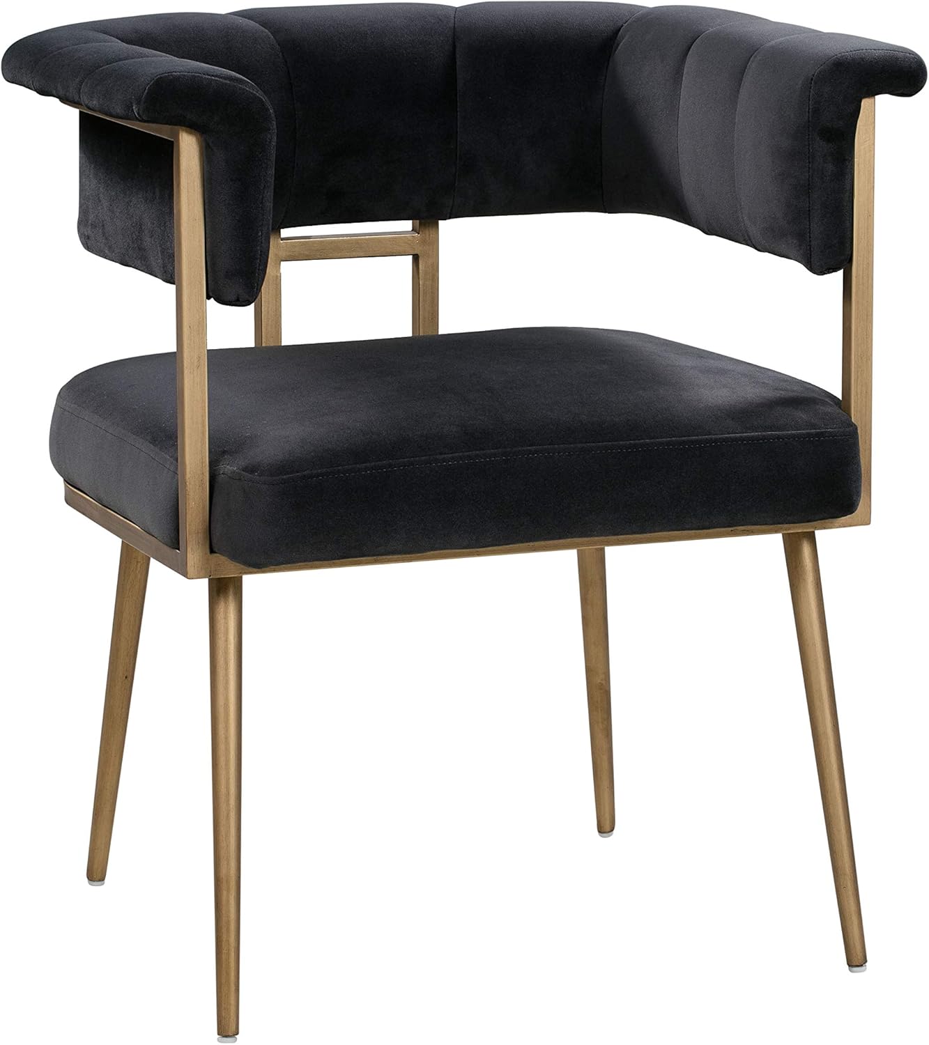 Tov Furniture Astrid Ultra Modern Barrel Back Velvet Upholstered Side Chair, 26″