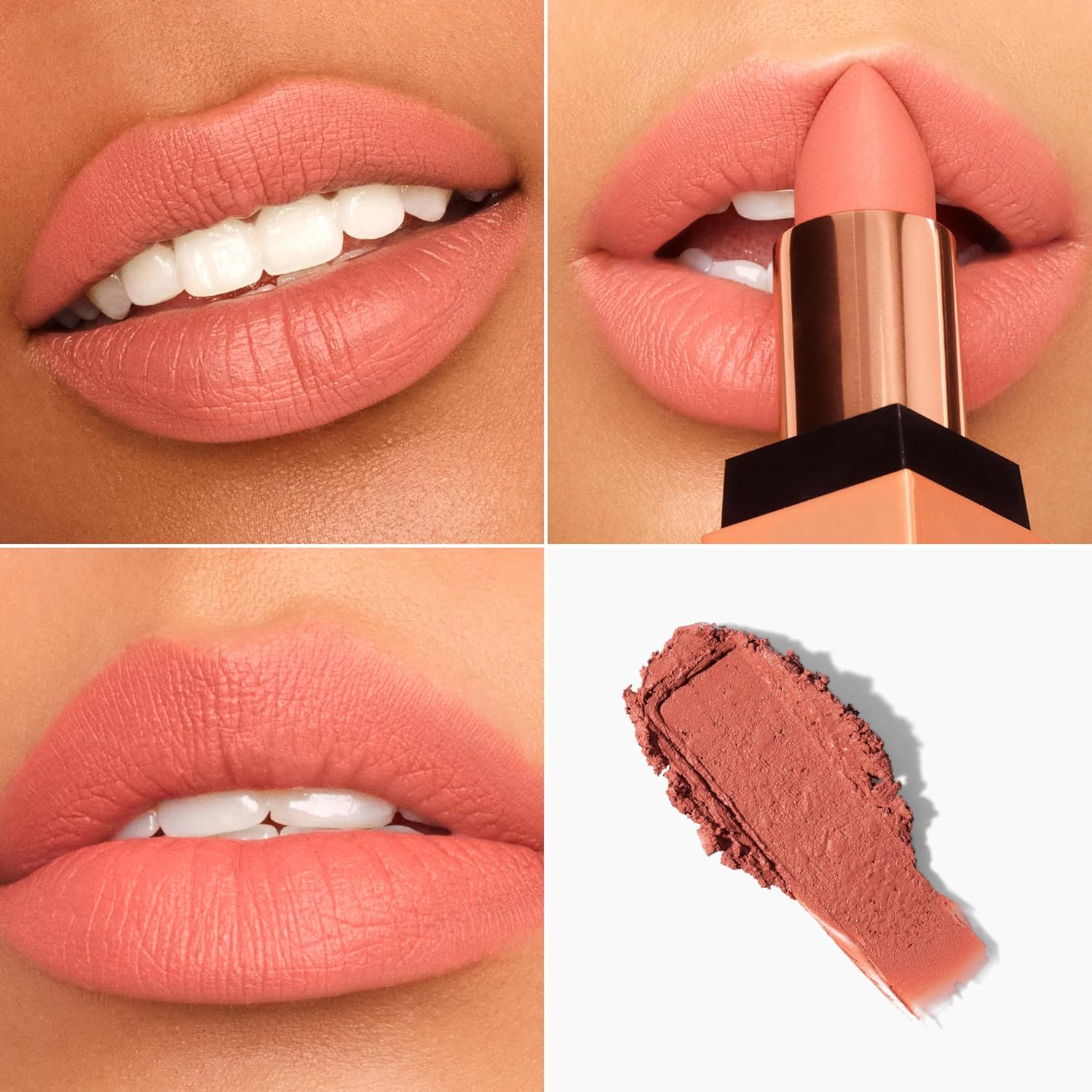 Bossy Cosmetics Lápiz labial vegano mate, de larga duración, hidratante con vitamina E y aceite de semilla de sandía (Badass – Color naranja suave)