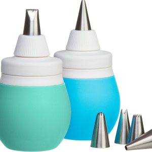 Prepworks by Progressive – Kit de decoración de bombillas de glaseado de 8 piezas, azul pastel y turquesa Prepworks by Progressive – Kit de decoración de bombillas de glaseado de 8 piezas, azul pastel y turquesa
