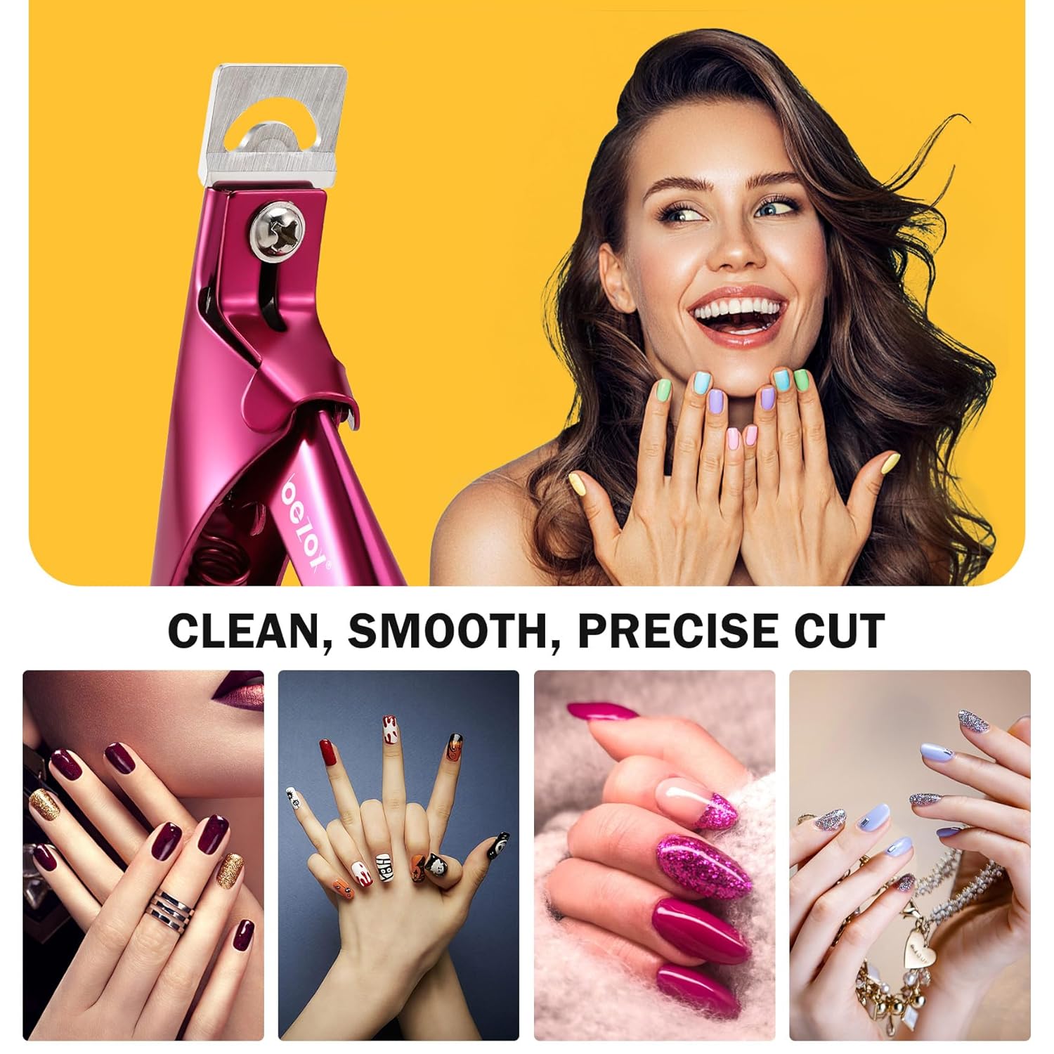 BEZOX Sharp Blade – Cortaúñas acrílicas, cortadores de puntas de uñas profesionales y de alta precisión, cortador de uñas postizas para puntas de