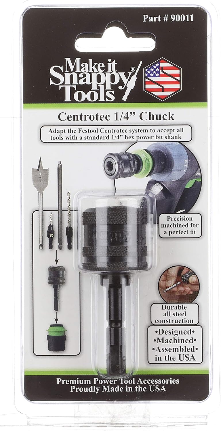 Snappy Tools – Adaptador hexagonal de cambio rápido de 14 de pulgada compatible con Festool Centrotec #90011