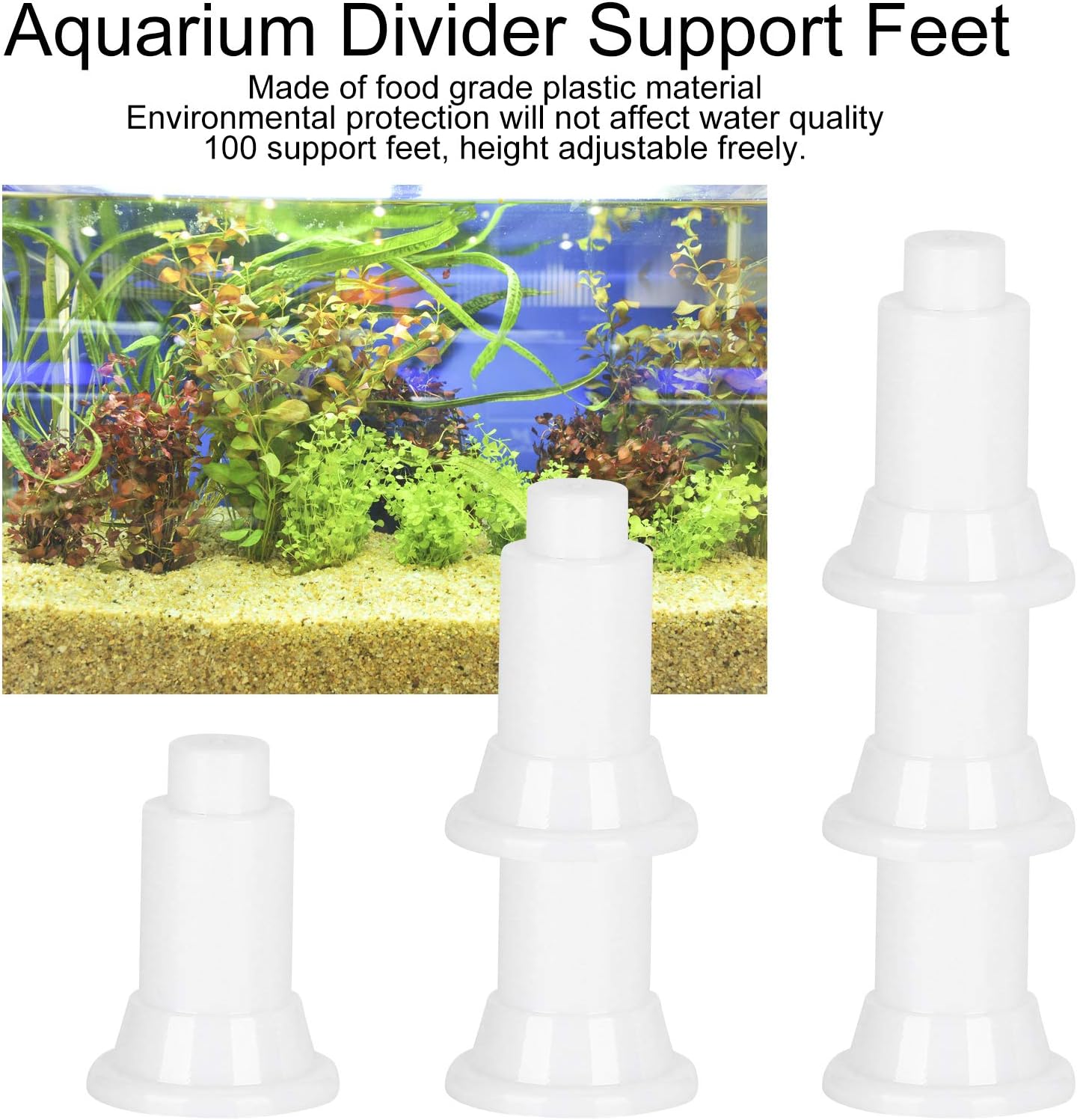TOPINCN 100 pies de soporte para tabla de aislamiento, tabla de aislamiento de pecera, pies de apoyo para divisor de acuario (blanco)