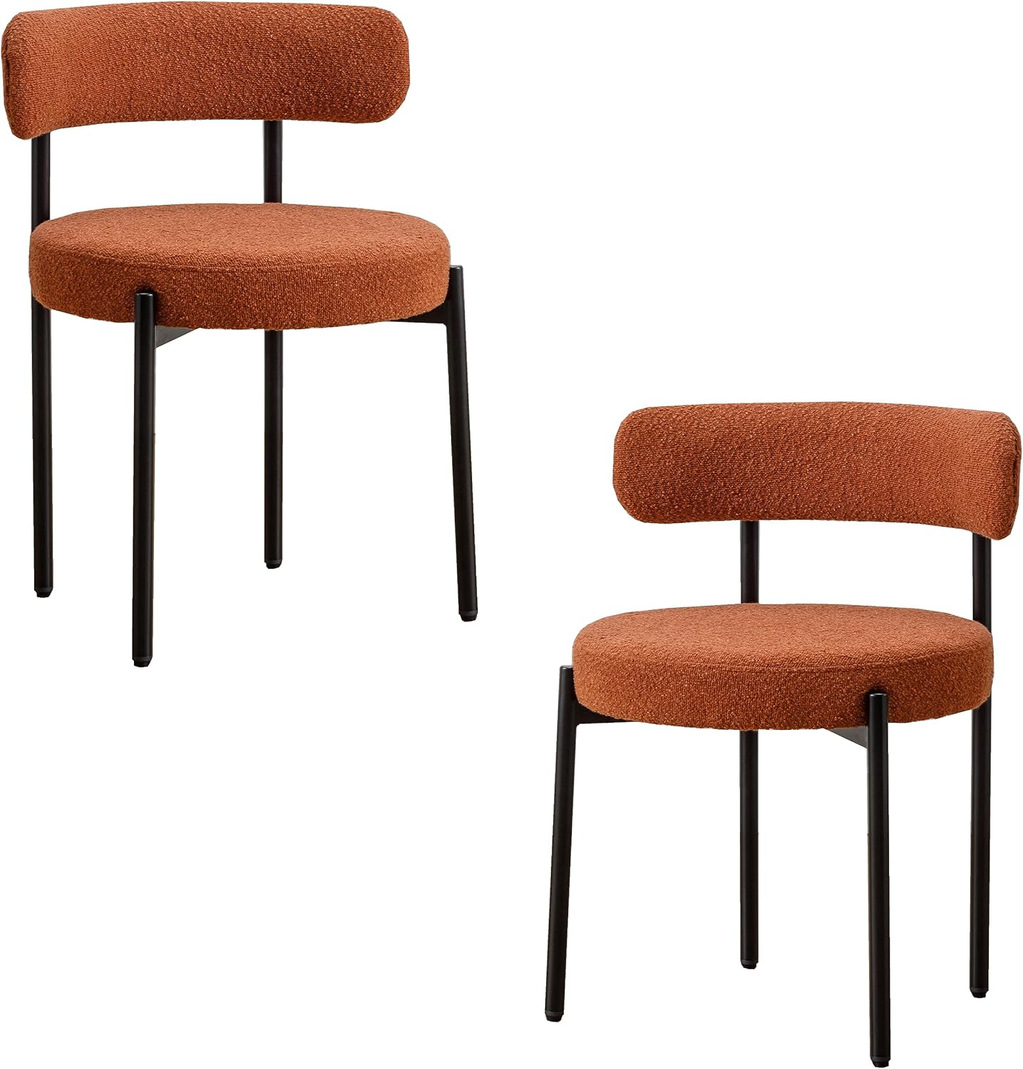 Locus Bono Boucle – Juego de 2 sillas de comedor, modernas sillas de comedor tapizadas, sillas de cocina sin brazos para comedor, sala de estar,