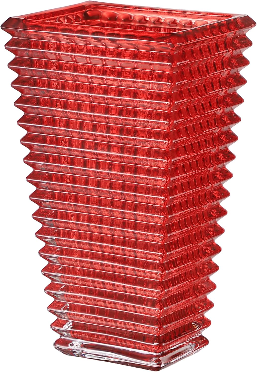 MCMCNCUIU Jarrón de cristal, jarrón de vidrio rojo, jarrón de vidrio resistente, jarrones para centros de mesa, florero grande, jarrón de vidrio