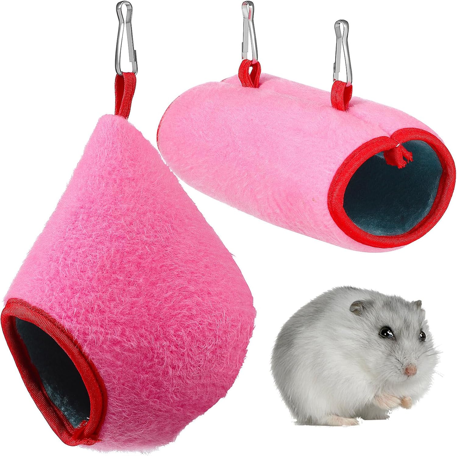 Ipetboom Camas cálidas para hámster, 1 juego de túnel de hámster para planeador de azúcar de invierno, hamaca cálida, nidos de caracola, hámster