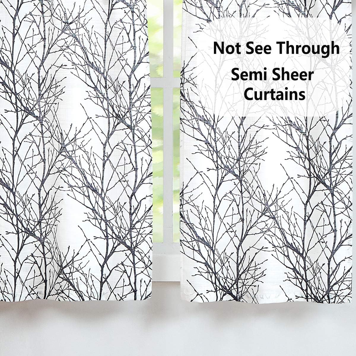 Fmfunctex – Cortinas semitransparentes con estampado de árbol