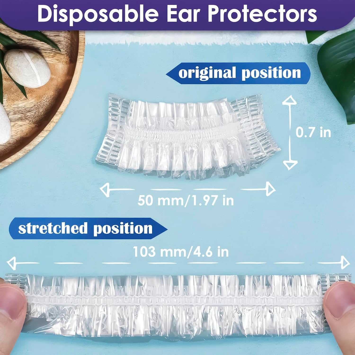 200 cubiertas desechables para los oídos para la ducha  Protectores de oídos impermeables para nadar cubiertas para los oídos para teñir el cabello