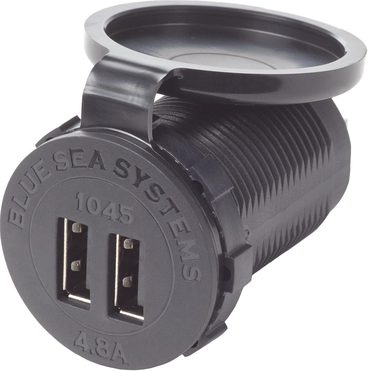 Blue Sea Systems 1045 carga rápida 4.8A cargador dual USB Socket Mount, 12V24V