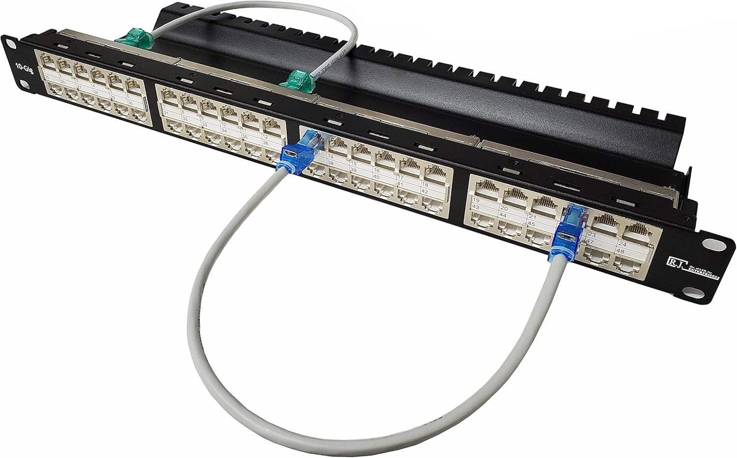 R.J. Enterprises- HDPP-48S-C6A, panel de conexiones-48 Port-One U-No hay acoplador defectuoso-No es necesario menear-10G Ethernet NO rápido