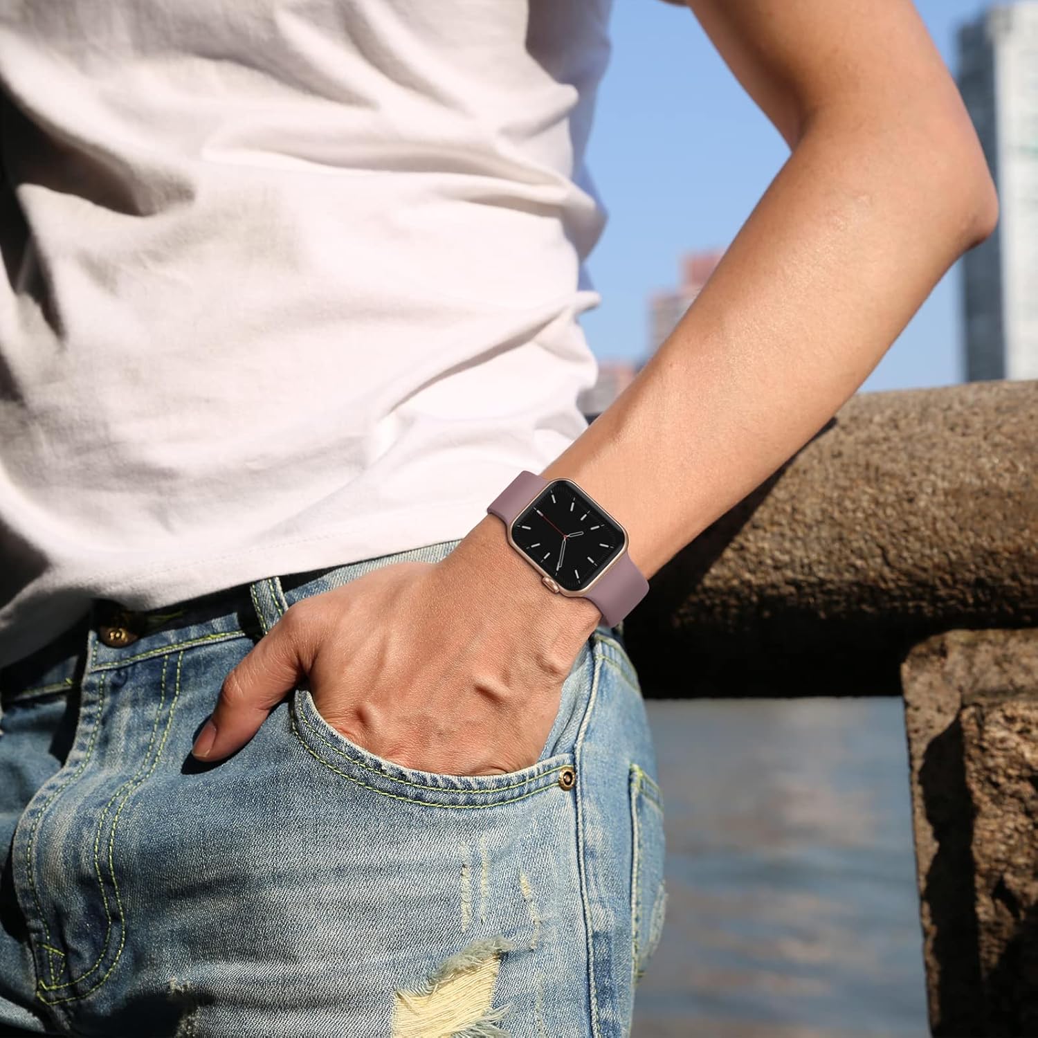 Correa deportiva compatible con correas de Apple Watch de 1.929 in, 1.772 in, 1.732 in, 1.654 in, 1.614 in, 1.575 in, 1.496 in, correa de repuesto