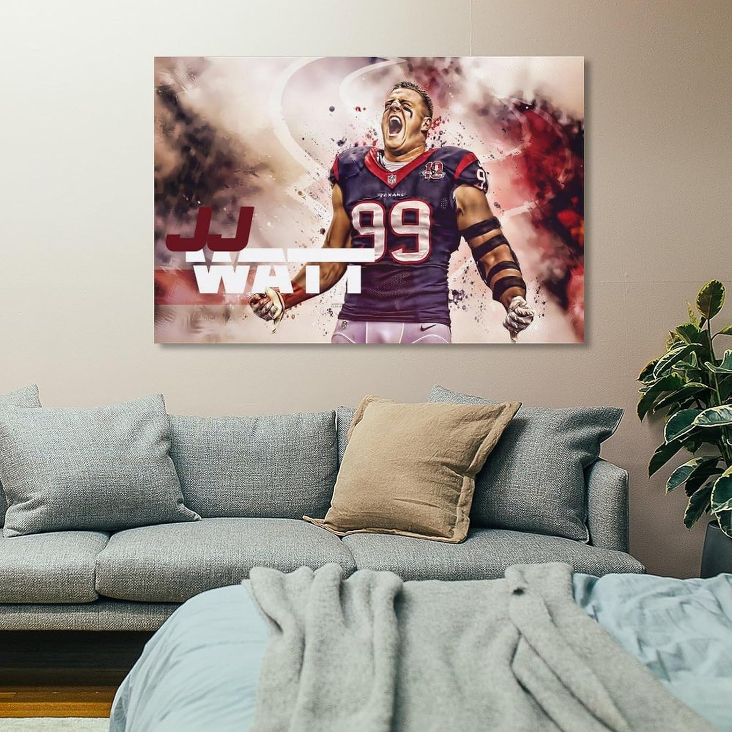 ANDUI Póster de JJ Watt DT Muscle Defender Rising Star Wall Art Picture Painting Póster impreso en lienzo Obras de arte para dormitorio, sala de
