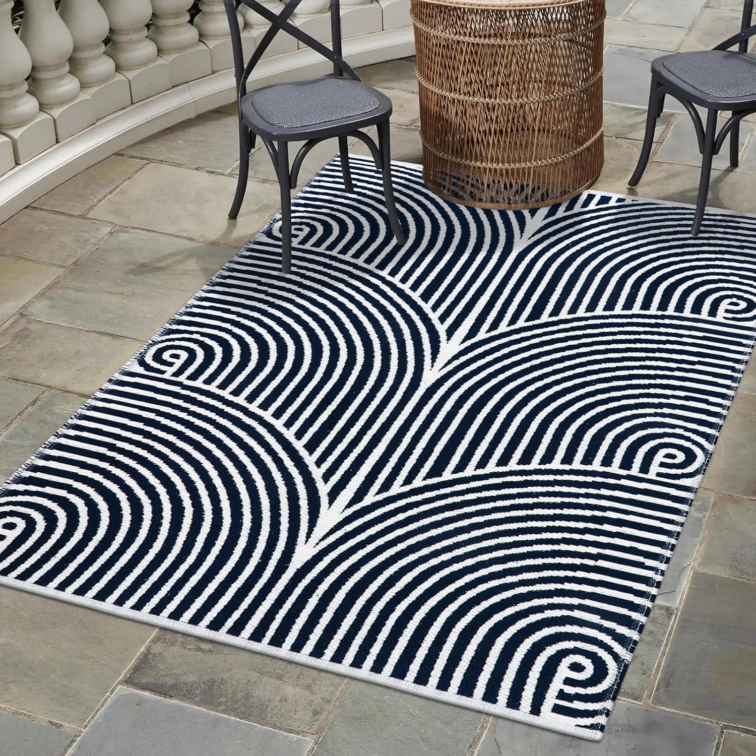 Alfombra de entrada lavable de 4 x 6 pies, alfombras de algodón tejidas para dormitorio, sala de estar, alfombra de interior y exterior, alfombra