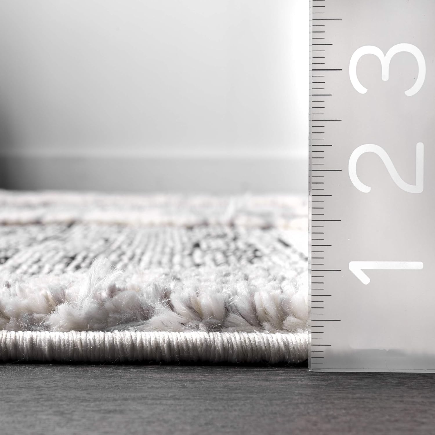 nuLOOM Suri Soft Diamond Trellis – Alfombra texturizada de 4 x 6 pulgadas, color gris