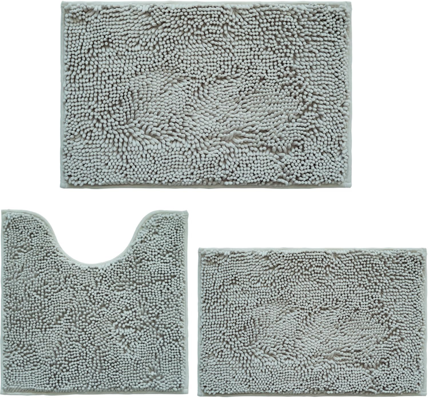 wyewye Juego de alfombras de baño ultrasuaves de 3 piezas, súper absorbentes y gruesas, antideslizantes, lavables a máquina, tapetes de baño para