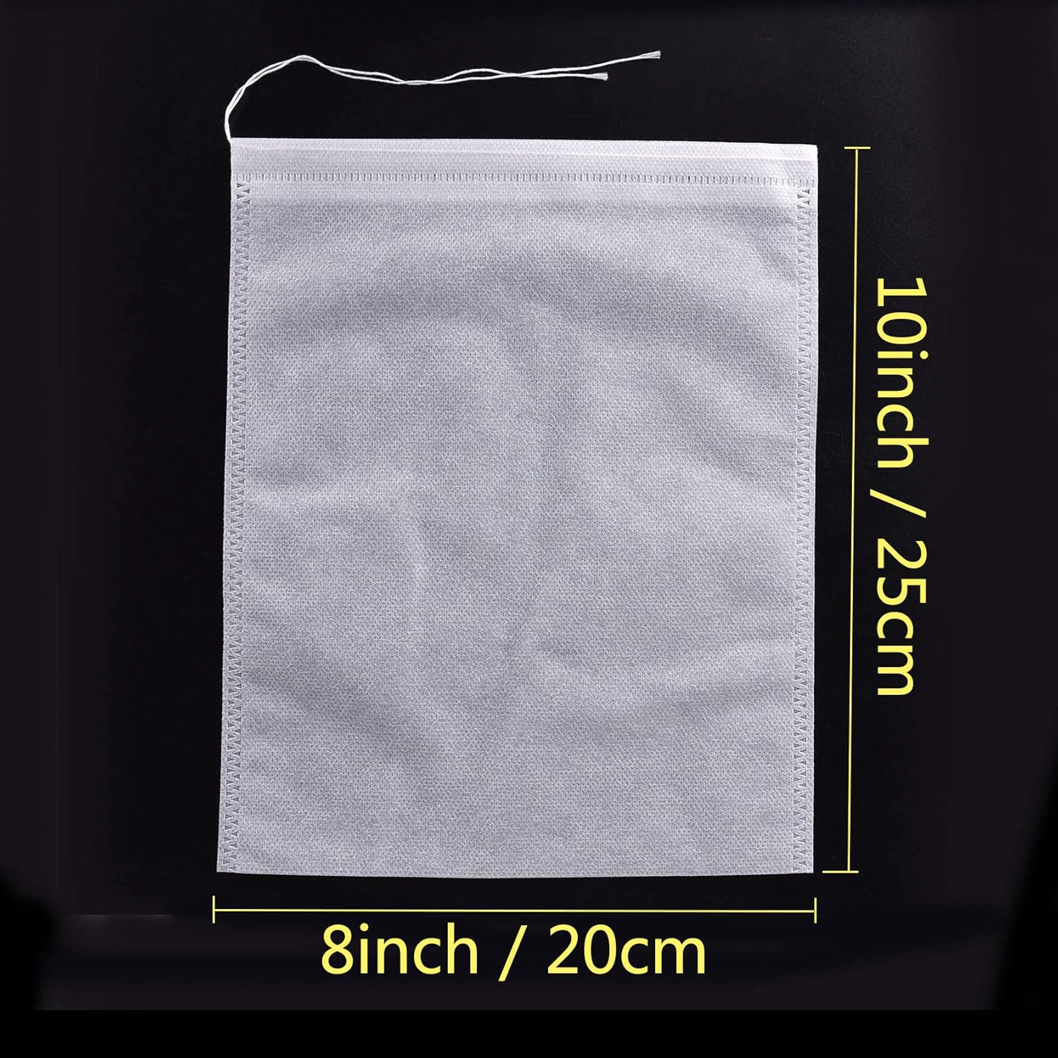 TamBee Bolsas de té desechables de 8 x 10 pulgadas, bolsas de té reutilizables para té suelto, bolsa vacía con cordón, 100 unidades