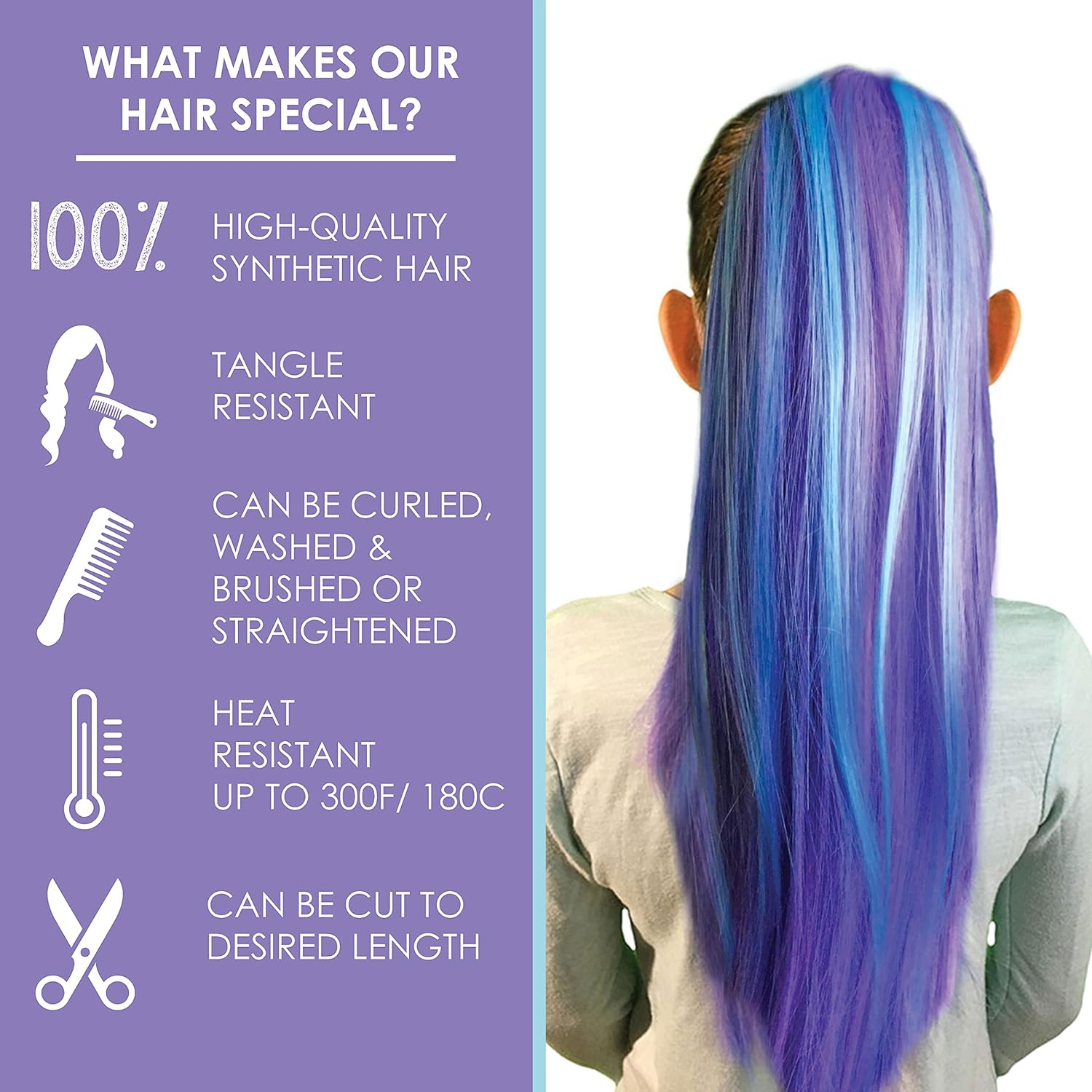 Extensiones de cabello de cola de caballo de fibra sintética de lujo, resistentes al calor y a los enredos, extensiones de cabello de colores para