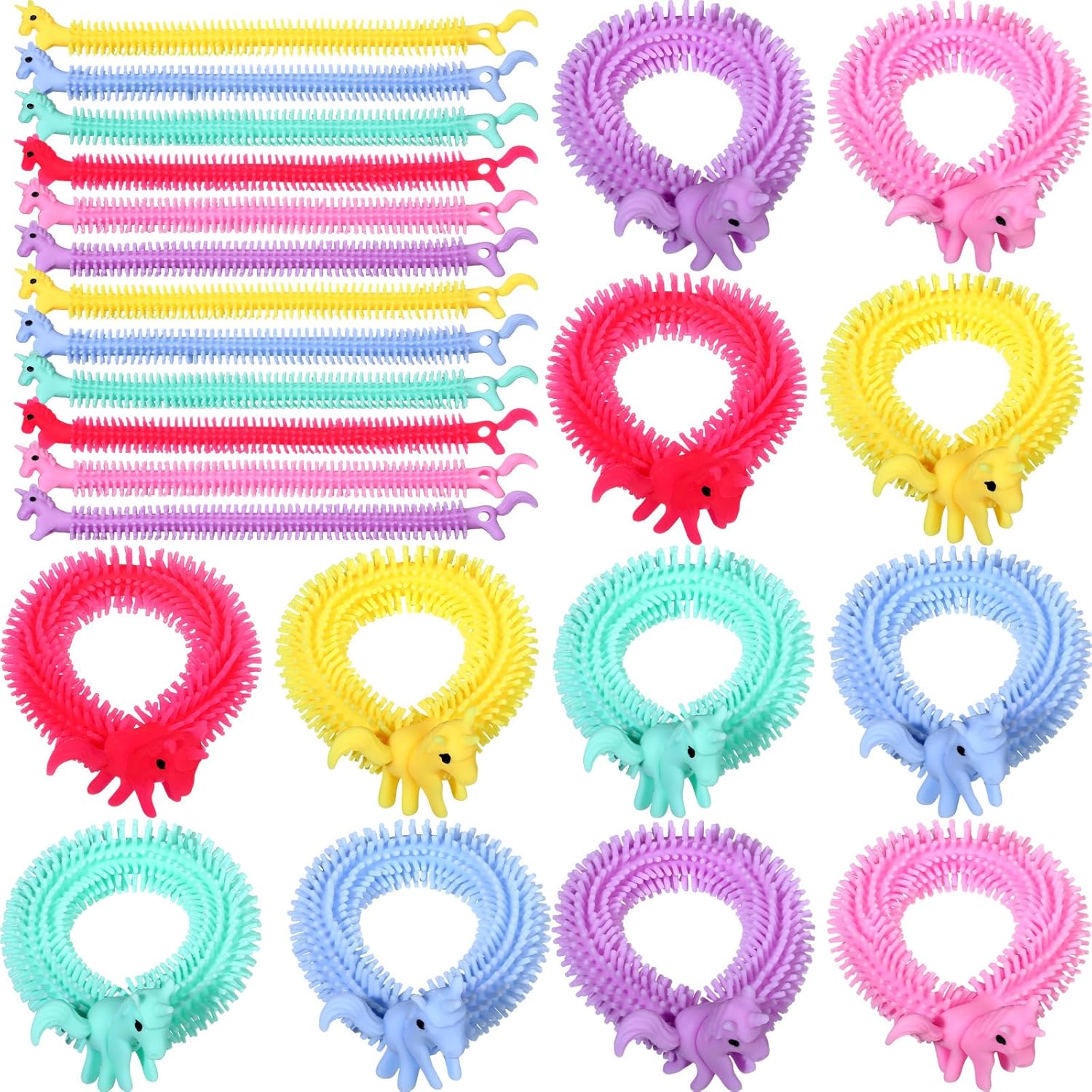 100 piezas de cuerda elástica Fidget Toys Sensorial Cuerdas Elásticas Dinosaurio Alpaca Unicornio Cuerdas Elásticas Animal Juguetes Sensoriales a