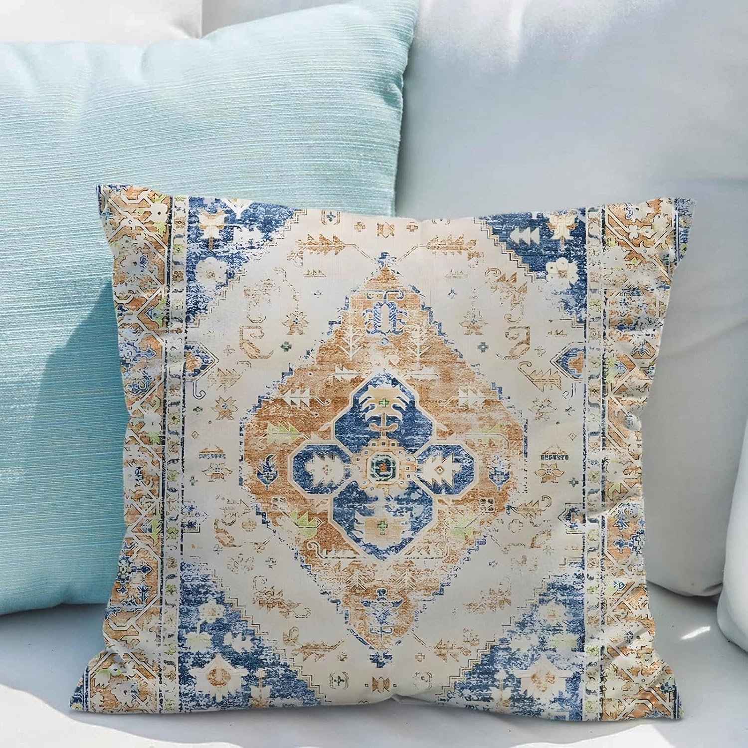 Snycler Juego de 2 fundas de almohada decorativas de poliéster con patrón étnico bohemio y étnico, 20 x 20 pulgadas (Boho 6)