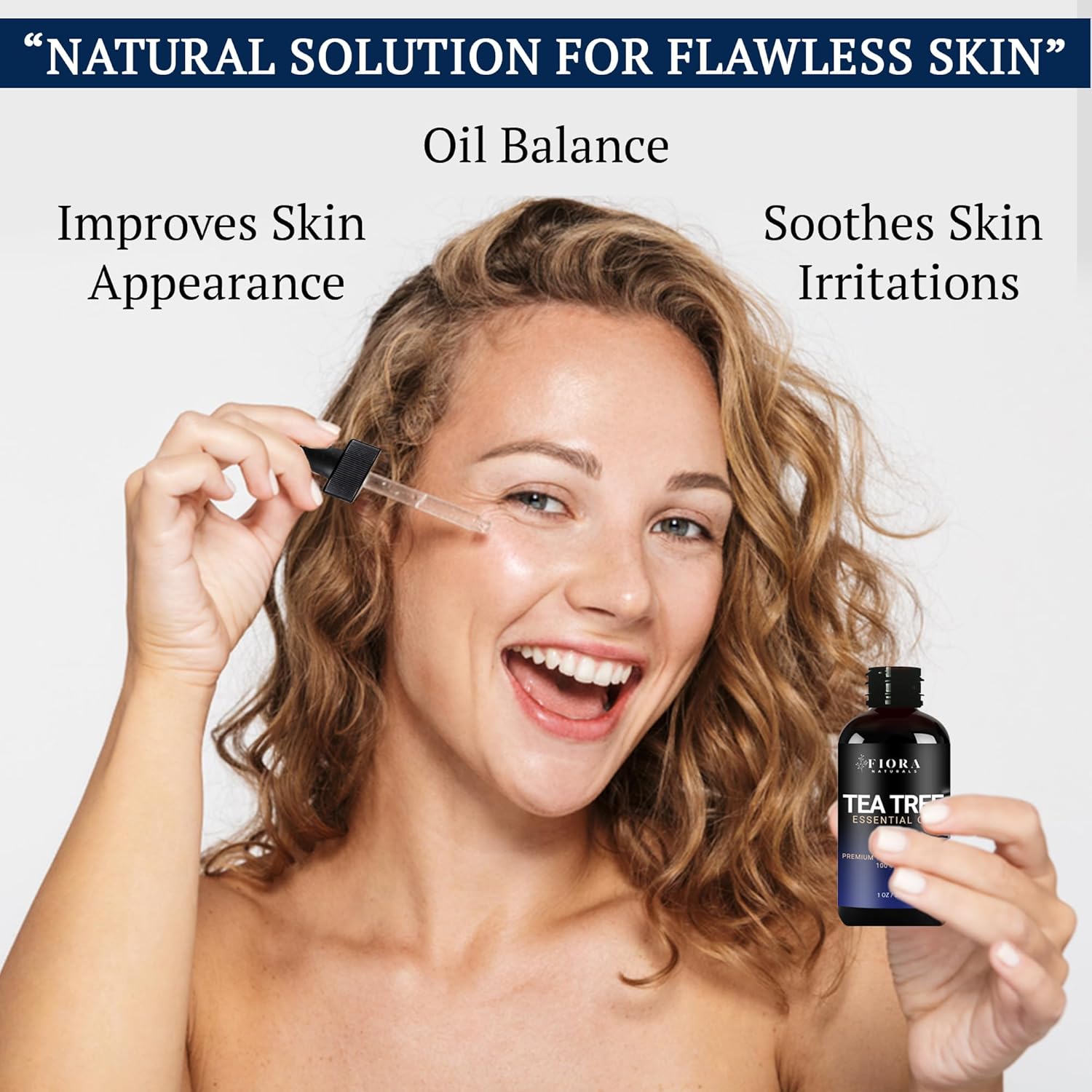 Fiora Naturals Aceite de árbol de té para piel, cara, cabello y uñas de los pies – Aceite esencial de árbol de té 100% puro para humidificador,