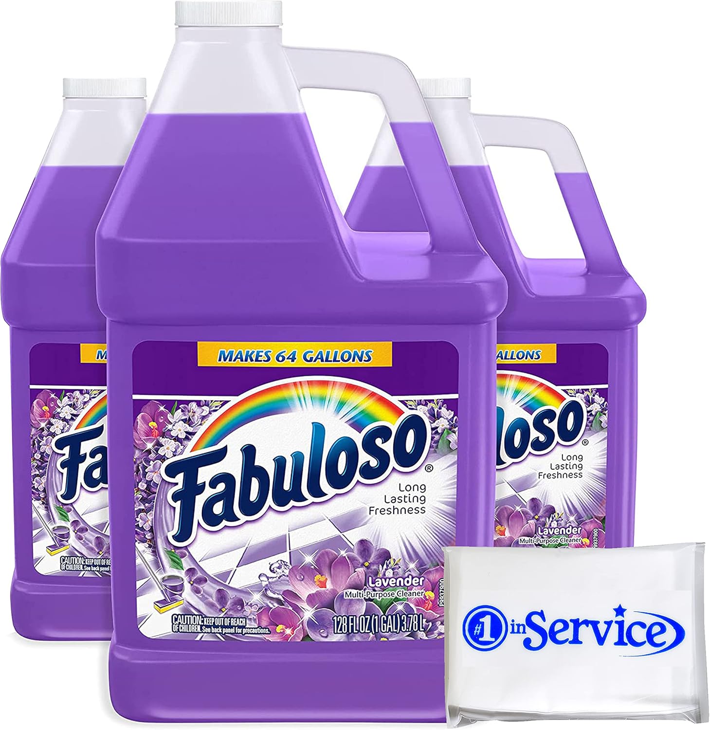 Number 1 In Service Fabolouso Hace 64 galones, líquido morado lavanda, multiusos, profesional, no tóxico, limpiador de suelos de madera dura,
