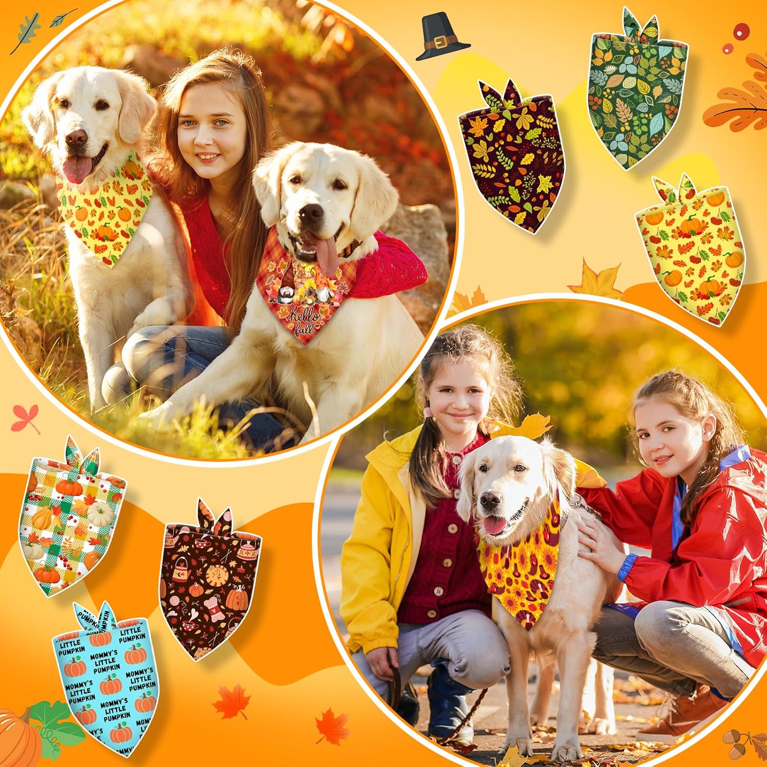 120 bandanas para perros, bufandas ajustables para perros, baberos, pañuelos, pañuelos, pañuelos para mascotas, pañuelos lavables para vacaciones,