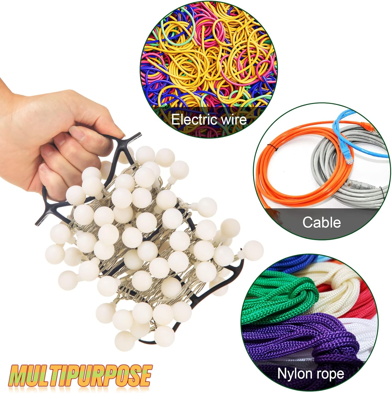 Soporte de almacenamiento de luces de Navidad multiusos para Navidad, cable de luz, cuerda organizadora de guirnalda de cuentas de Navidad, manguera