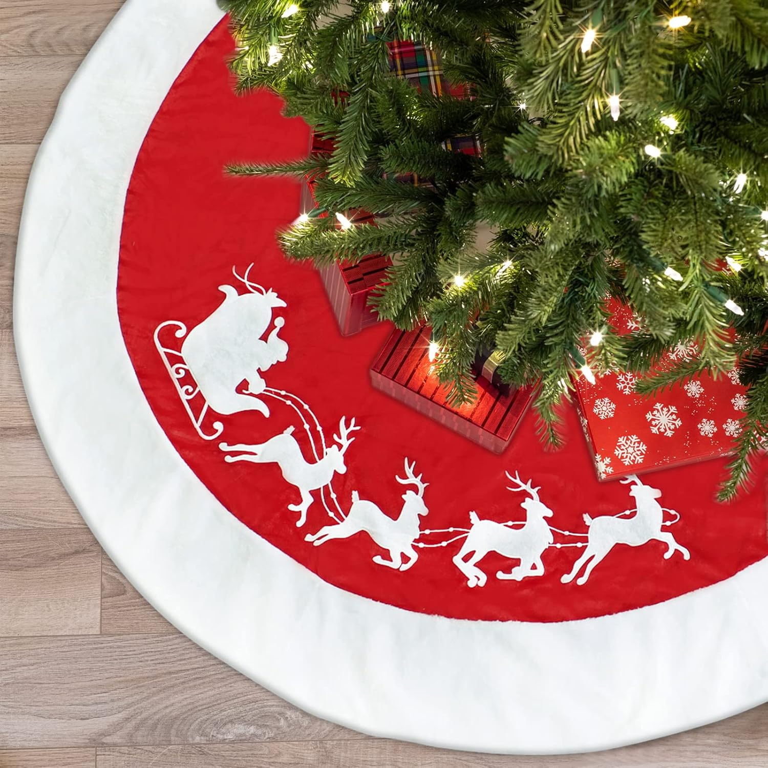 SHENG HONG Falda de árbol de Navidad de 72 pulgadas, faldas de árbol de Navidad para árbol de Navidad, decoración de fiesta de vacaciones,
