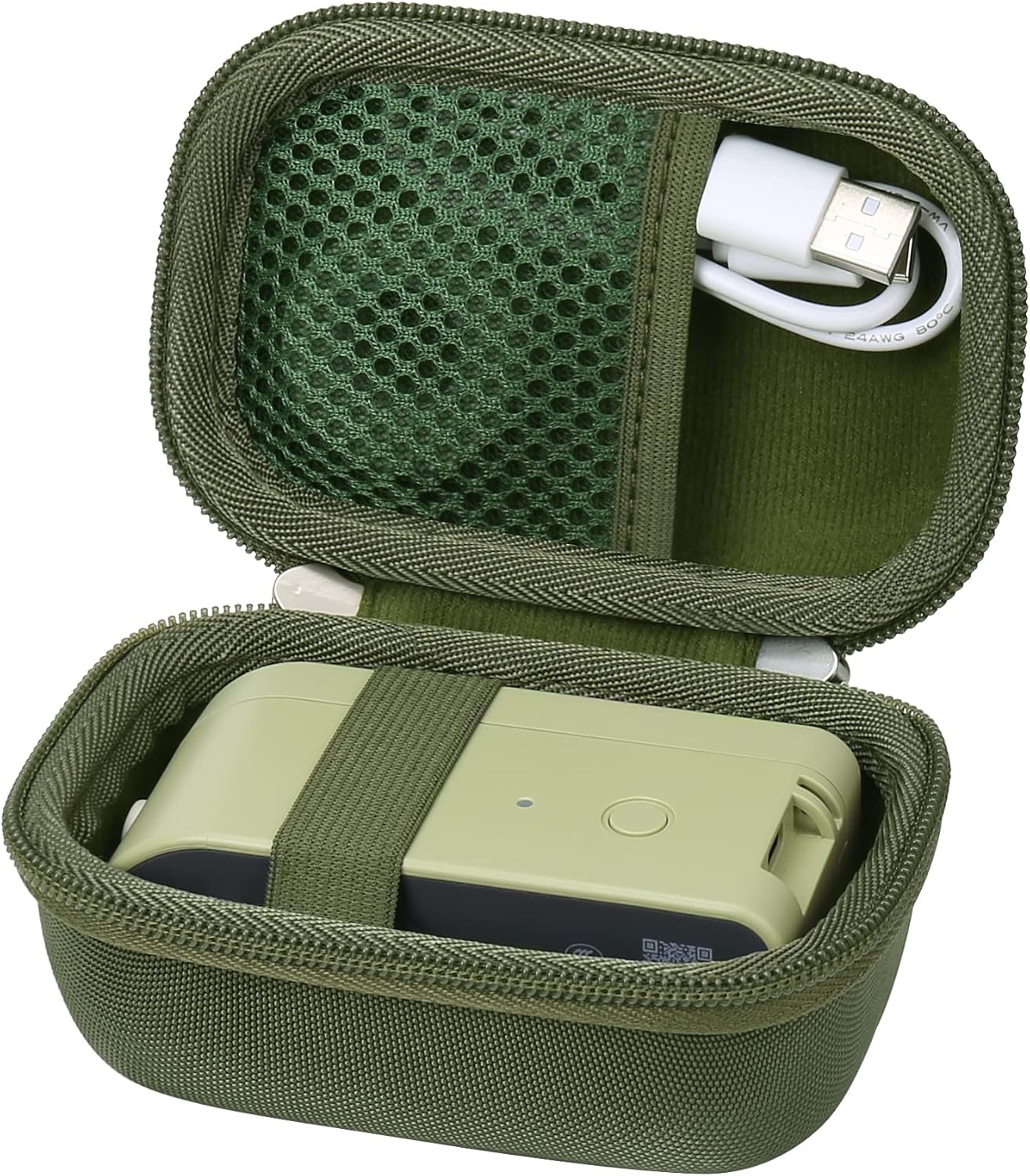 khanka Estuche rígido de viaje compatible con la máquina etiquetadora MakeID, solo funda (verde)