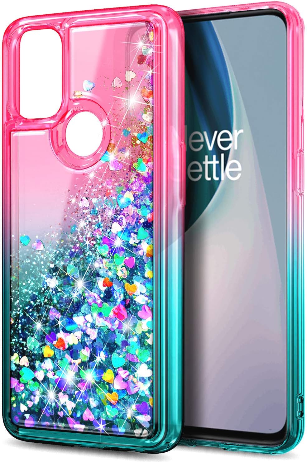 NZND Funda para OnePlus Nord N10 5G con protector de pantalla de vidrio templado (cobertura completa), bonita funda para teléfono para mujeres y