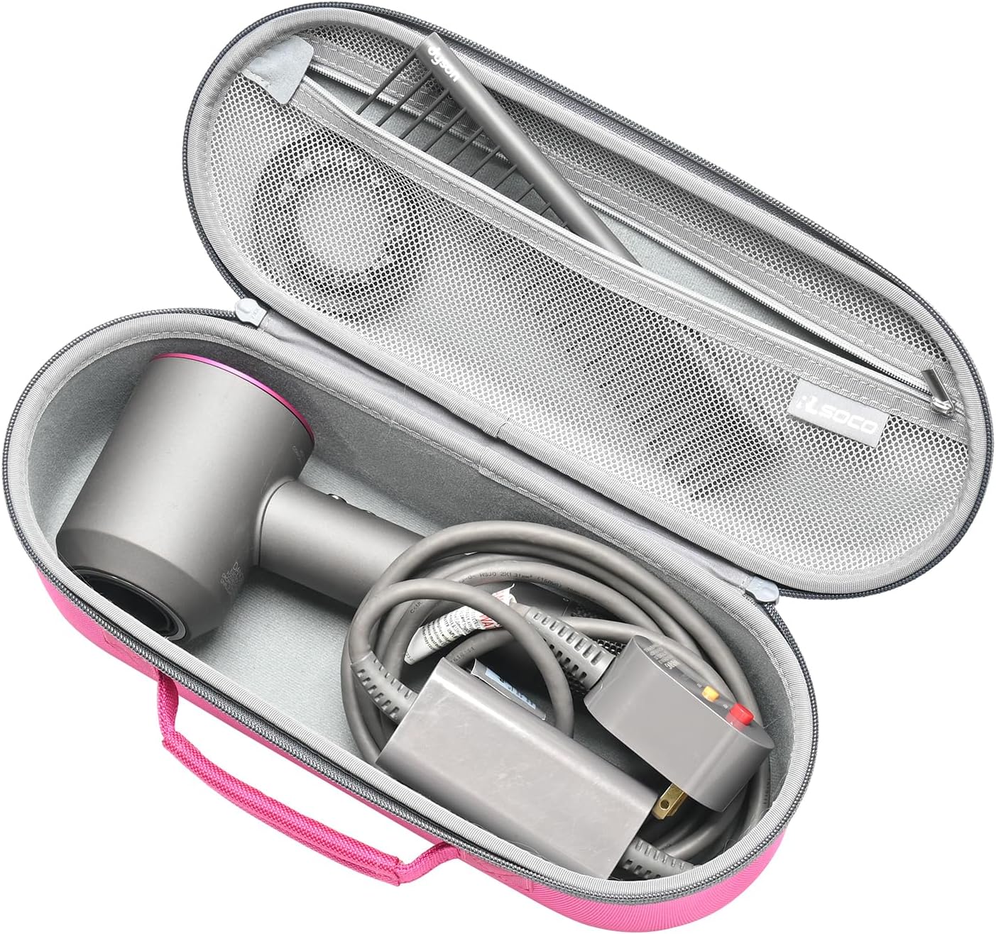 RLSOCO Estuche de viaje para secador de pelo supersónico Dyson, bolsa de almacenamiento para secador de pelo Dyson – Rosa