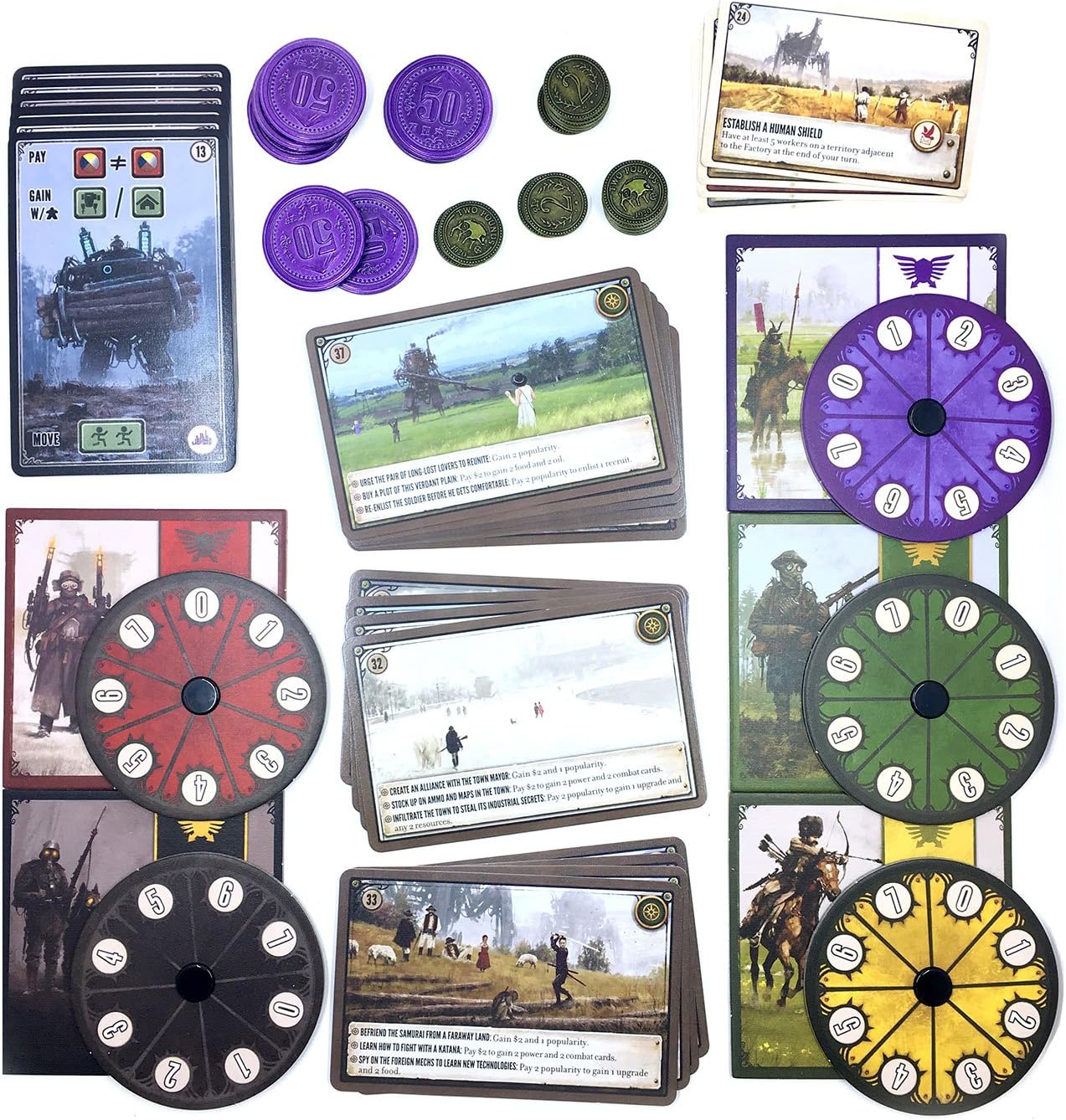 Juego de mesa Scythe con todos los objetos de promo