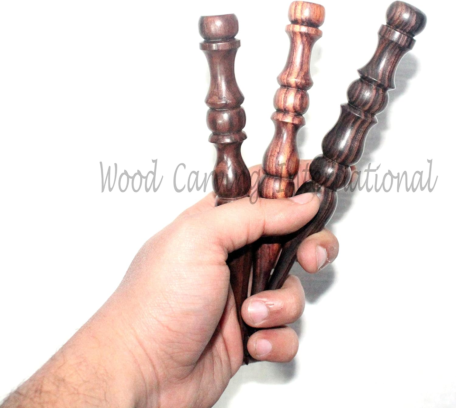 Wood Carving International – Juego de 13 ganchos de ganchillo de palisandro, juego de ganchos de ganchillo de madera para tejer y ganchillo,