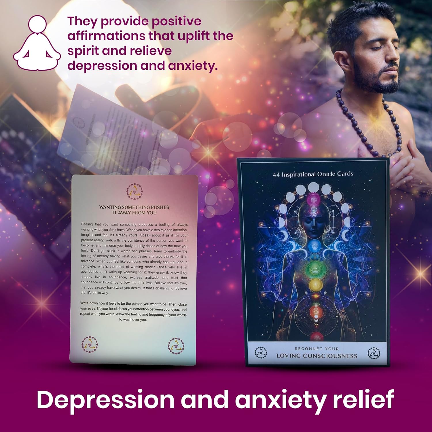 Cartas Oracle con significados en ellos  Reconecta tu conciencia amorosa  44 mensajes intuitivos de alta vibración metafísica.