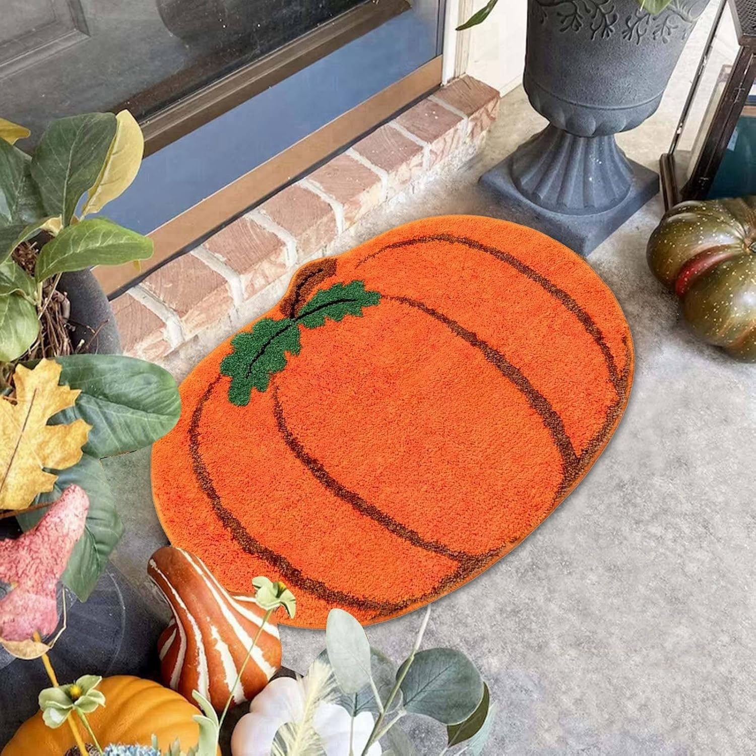 Tapete de Halloween con forma de calabaza de Acción de Gracias, 12 unidades, tapete de baño con forma de calabaza de otoño, tapete de cocina
