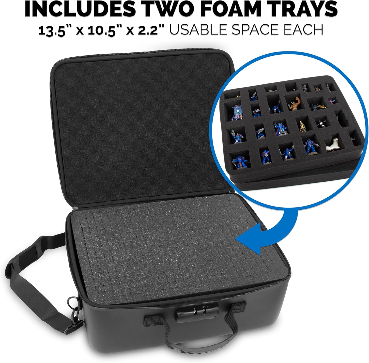 CASEMATIX Estuche de transporte en miniatura con bloqueo programable  Estuche de almacenamiento en miniatura totalmente personalizable con dos