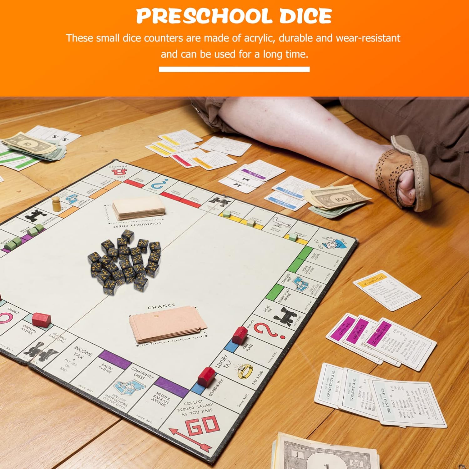 Zerodeko Juego de dados de 24 piezas de dados de acrílico, dados de reunión, dados de lealtad D6 para niños, juguetes de aprendizaje, juguetes para