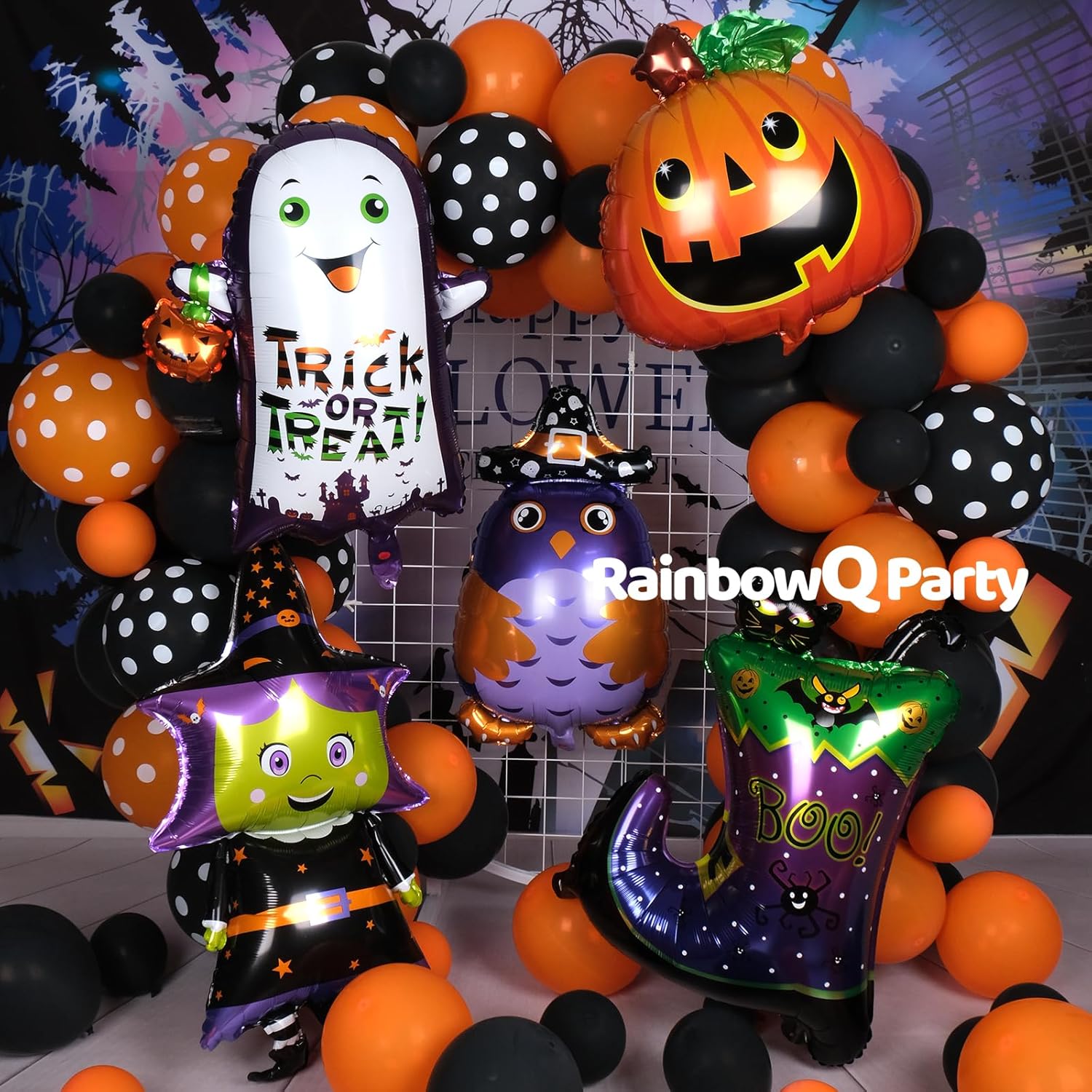 14 globos de aluminio de Halloween para decoración de fiesta de Halloween Mylar