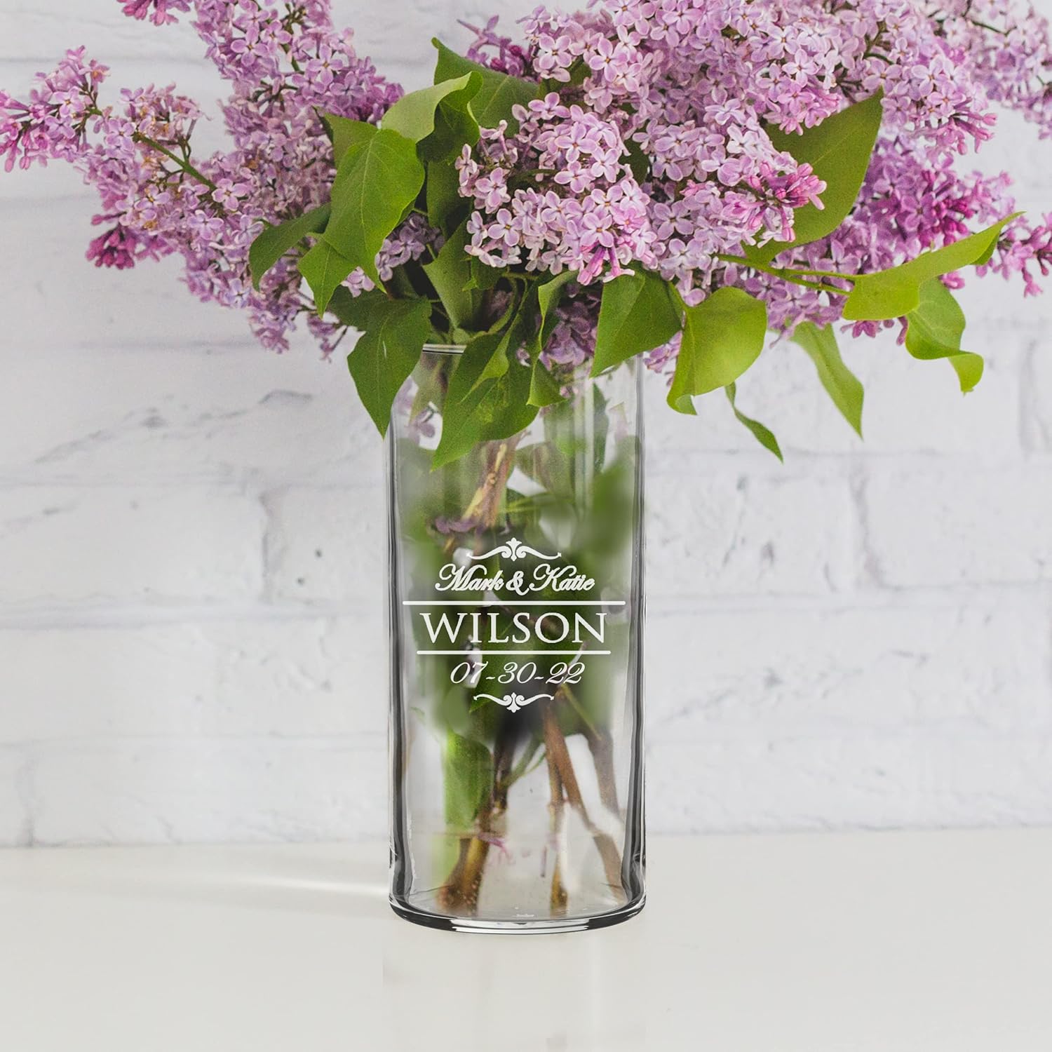 Jarrón de cristal personalizado para boda, regalo de compromiso para parejas grabadas personalizadas, aniversario, regalo de compromiso