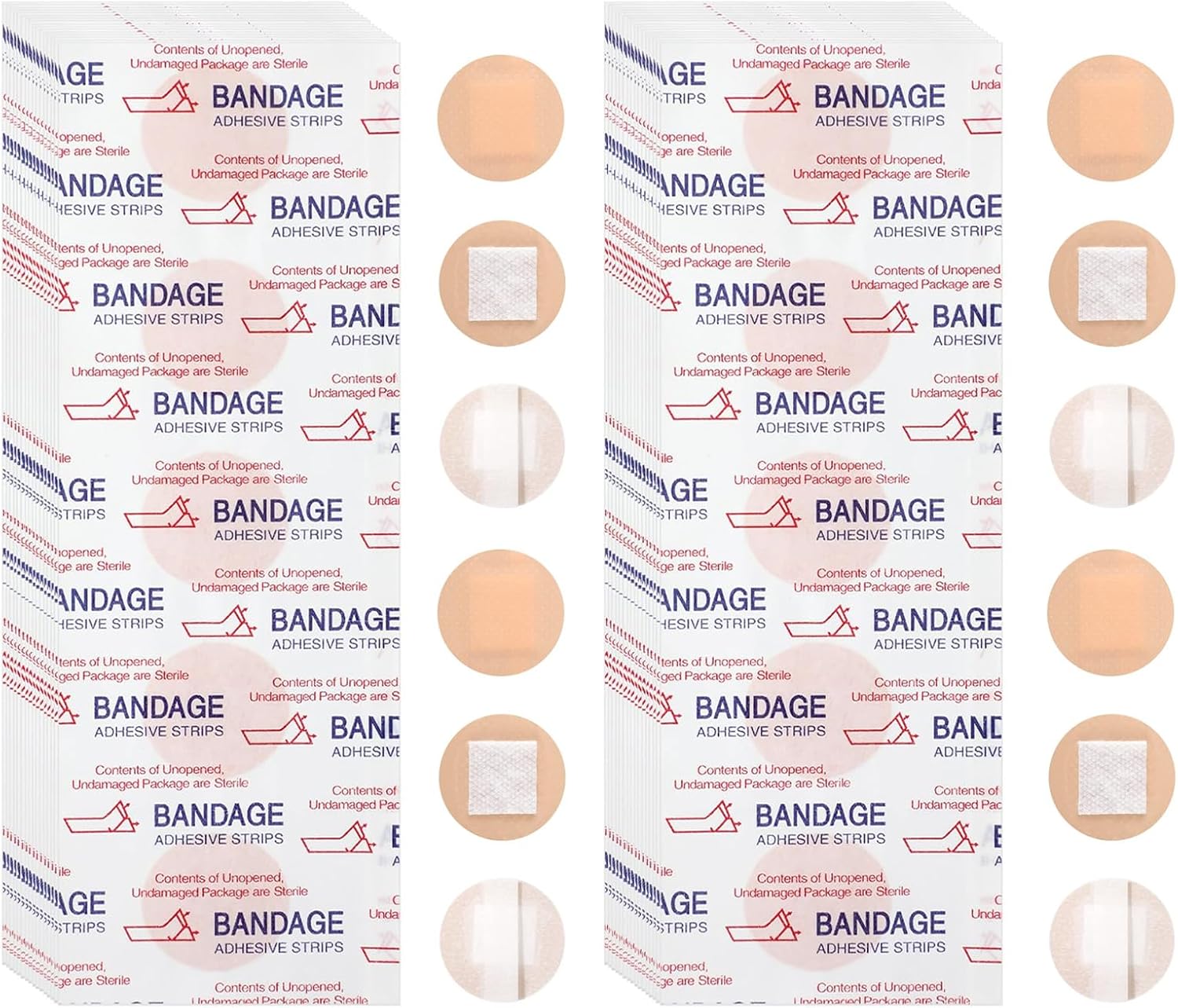 Harewu 200 vendajes redondos autoadhesivos, vendaje autoadhesivo de tela flexible para cuidado de heridas pequeñas y ocultar manchas en la piel,