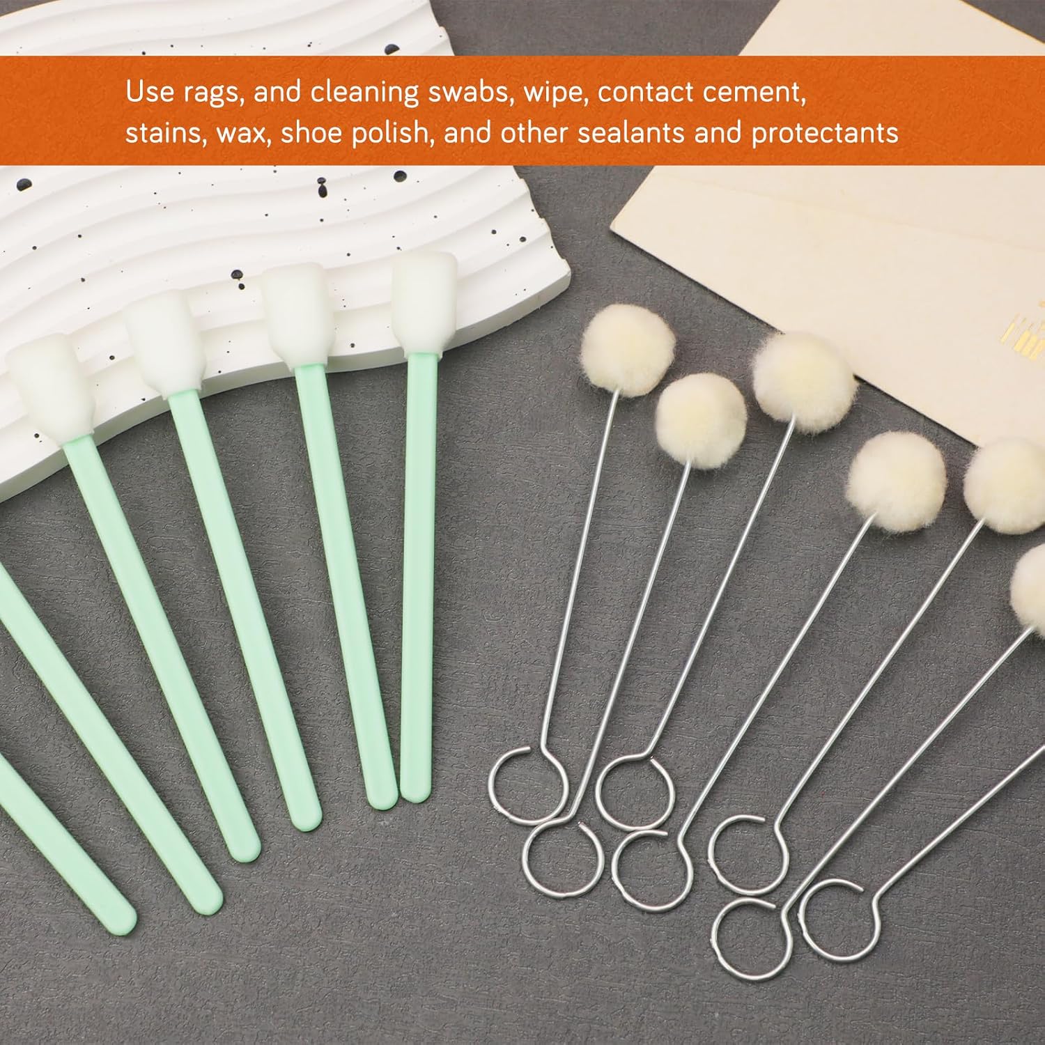 50 piezas de lana Daubers, cepillo de tinte de cuero, herramienta de tinte de cuero, Daubers de cuero para proyectos de manualidades de cuero DIY