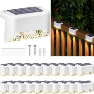 Luces de valla alimentadas por energÃa solar, paquete de 20 luces LED pequeñas impermeables para exteriores, color blanco, utilizadas en exteriores, Luces de valla alimentadas por energÃa solar, paquete de 20 luces LED pequeñas impermeables para exteriores, color blanco, utilizadas en exteriores,