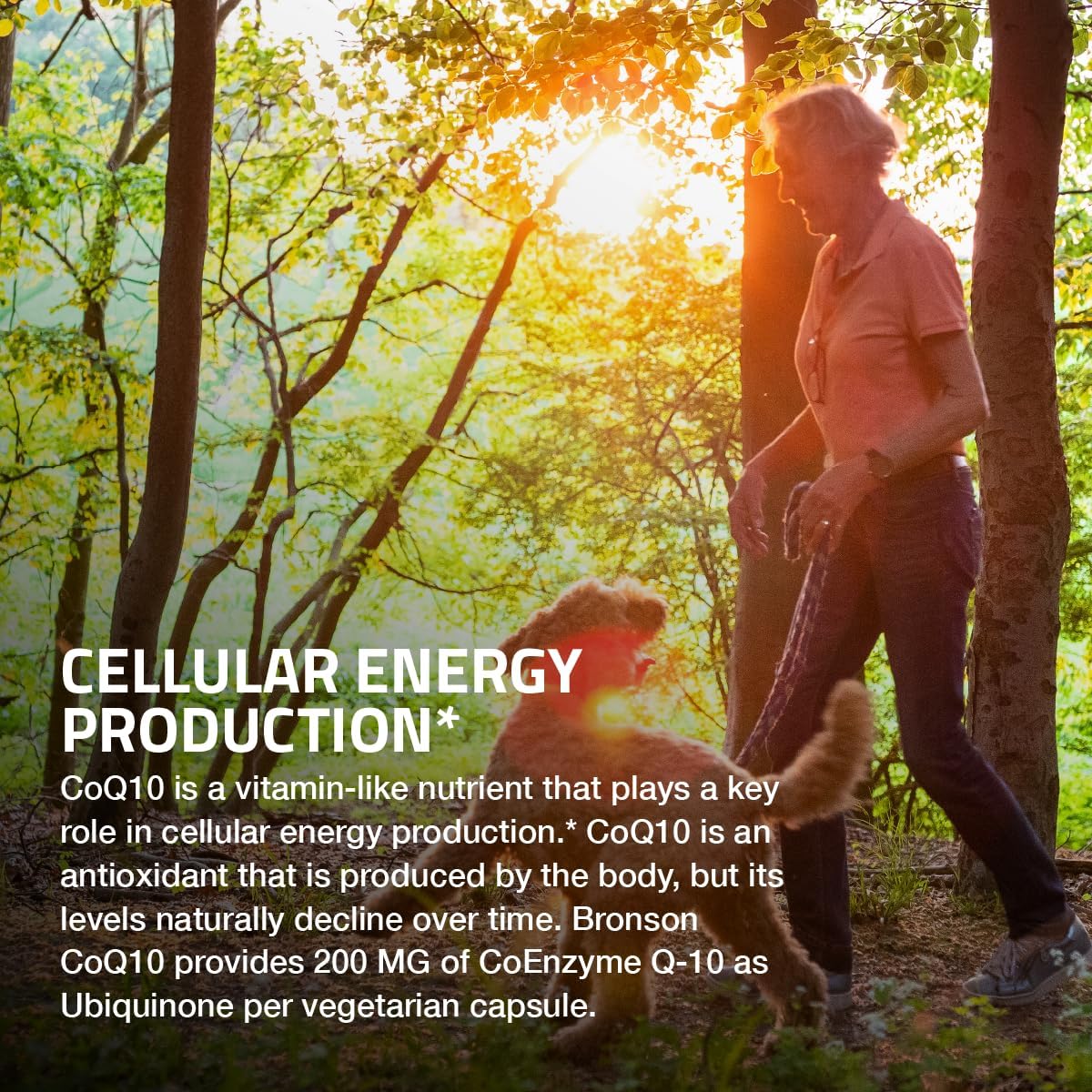 Bronson CoQ10 200 MG Producción de Energía Celular de Alta Potencia, 60 Cápsulas Vegetarianas