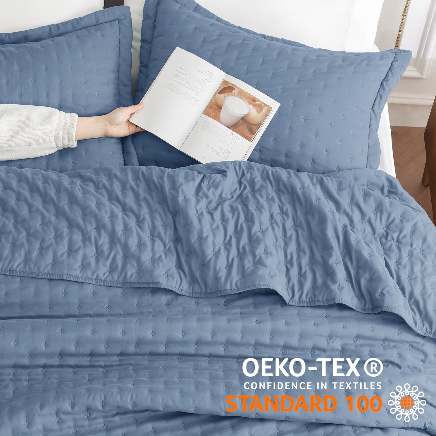 Bedsure – Juego de edredón individual extra largo. Juego de edredón ultrasónico suave individual. Colcha trébol de tamaño individual. Colcha ligera