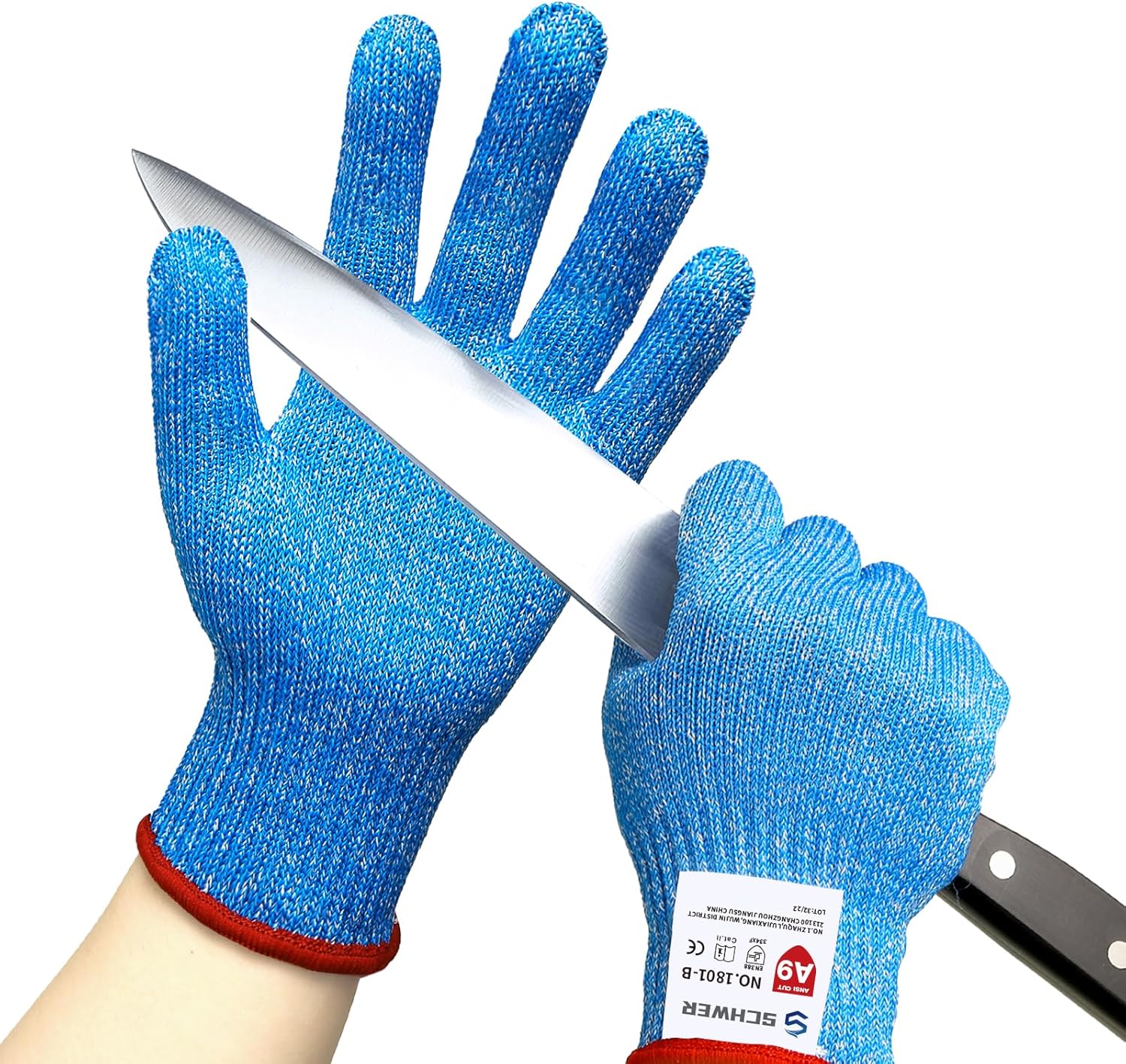 Schwer SlicePro ANSI A9 – Guantes resistentes a los cortes PR1801, guantes de corte confiables de grado alimenticio, guantes de mandolina para