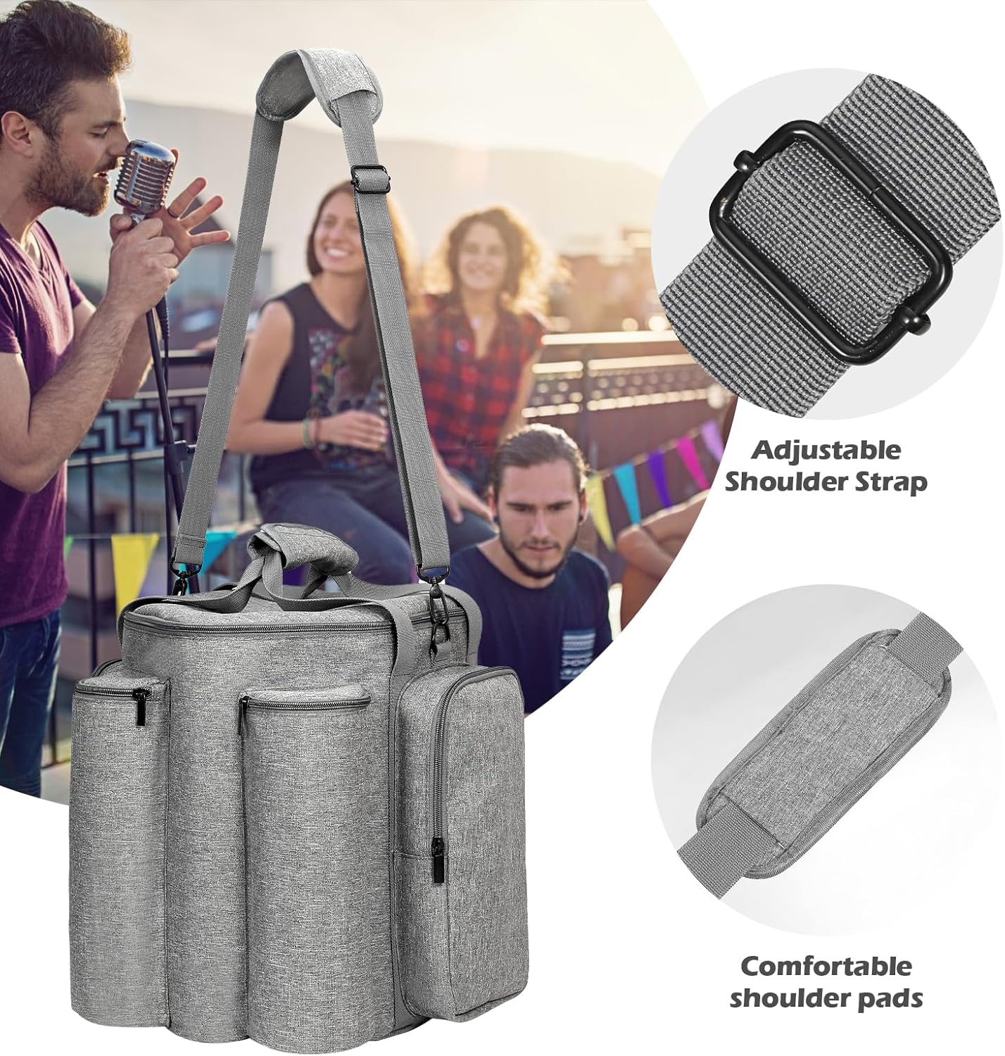 Funda de transporte portátil compatible con altavoz Bluetooth portátil Bose S1 Pro (gris)