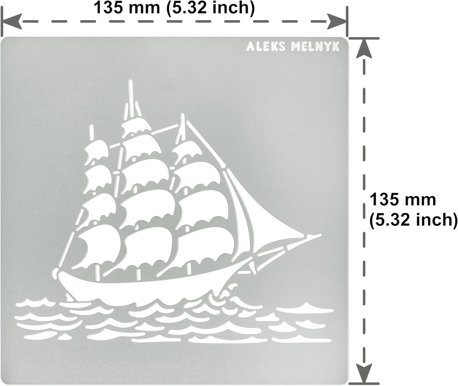 Aleks Melnyk No.475 Plantilla de metal, velero, transporte pirata, plantilla pequeña, 1 PC, plantilla para leña, grabado, manualidades, álbum de