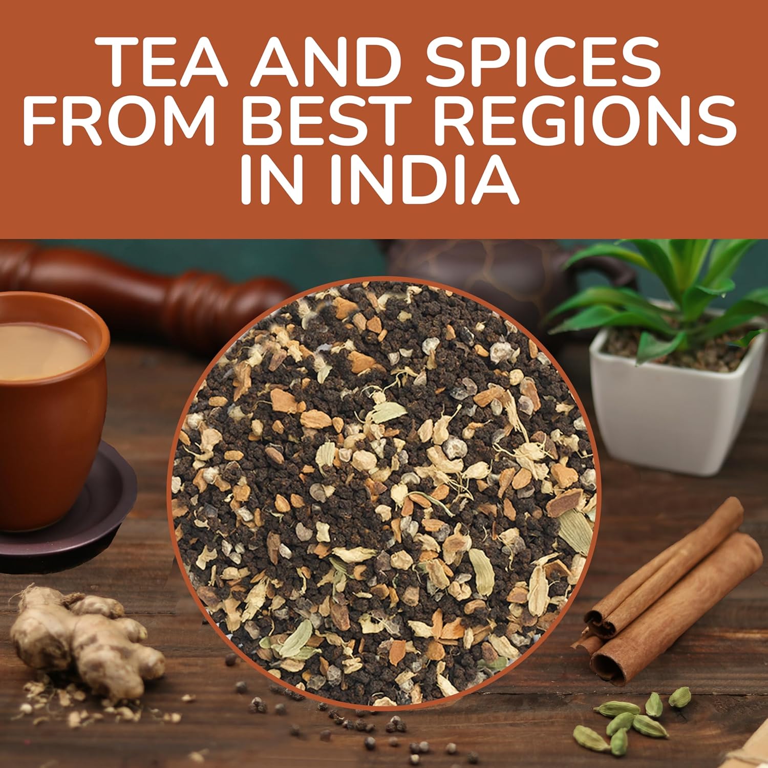 BREWIX, Masala Chai Tea Té CTC de hojas sueltas (más de 50 tazas, 3.53 onzas3.53 oz) fuerte, robusto y aromático, totalmente natural  Mezclado con