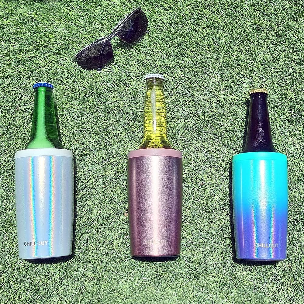 CHILLOUT LIFE Skinny – Enfriador de latas para latas delgadas y botellas de cerveza de 12 onzas estándar o altas  Enfriador de latas universal 4 en